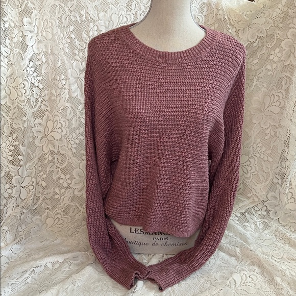 Pink Rose Textured Knit Sweater in Dusty Pink - Picture 1 of 6